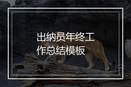 出纳员年终工作总结模板
