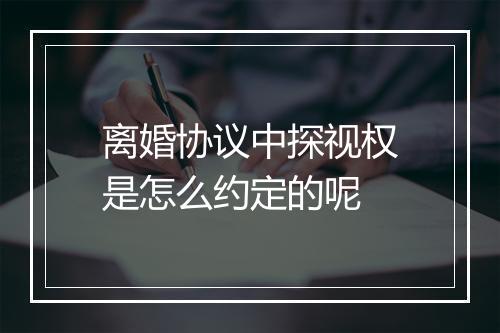 离婚协议中探视权是怎么约定的呢