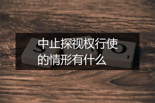 中止探视权行使的情形有什么