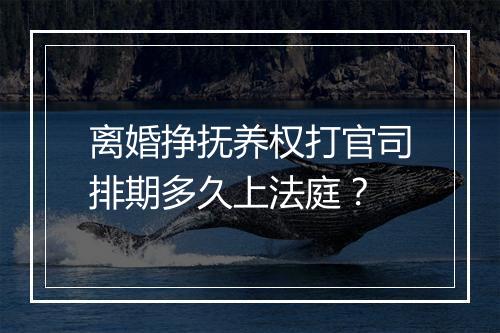 离婚挣抚养权打官司排期多久上法庭？