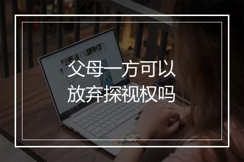 父母一方可以放弃探视权吗