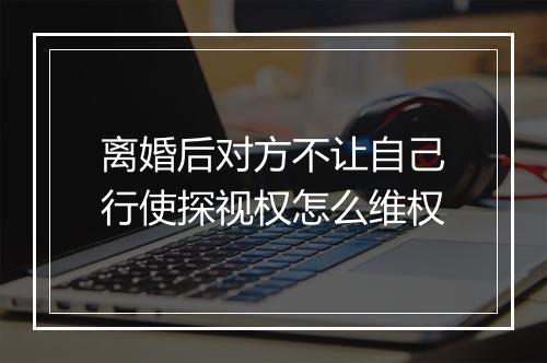 离婚后对方不让自己行使探视权怎么维权