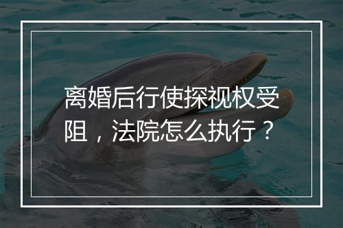 离婚后行使探视权受阻，法院怎么执行？