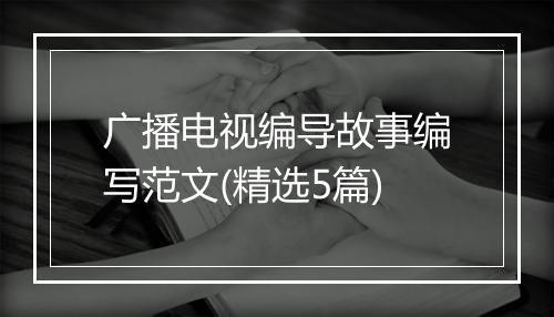 广播电视编导故事编写范文(精选5篇)