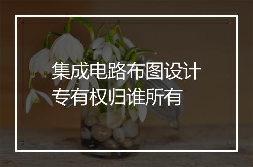 集成电路布图设计专有权归谁所有