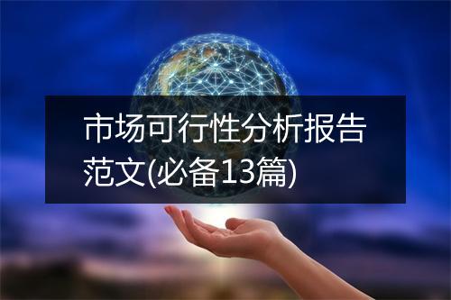 市场可行性分析报告范文(必备13篇)