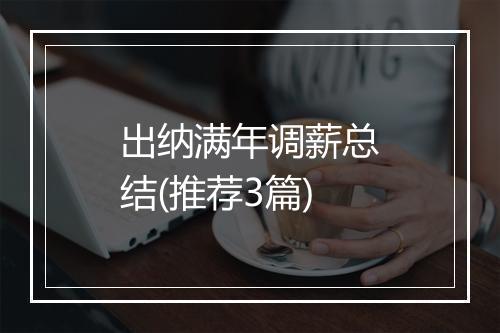 出纳满年调薪总结(推荐3篇)