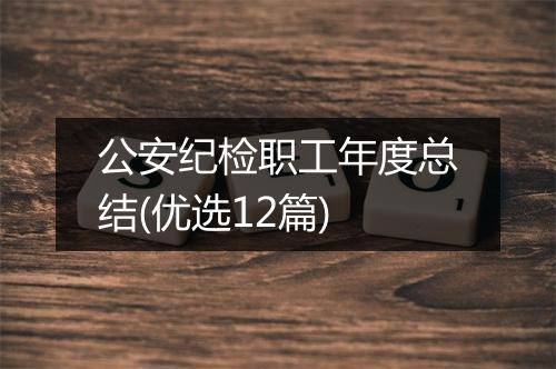 公安纪检职工年度总结(优选12篇)