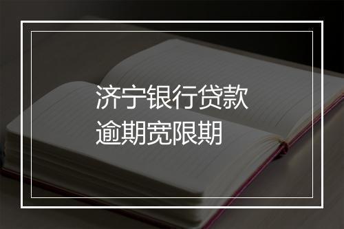 济宁银行贷款逾期宽限期