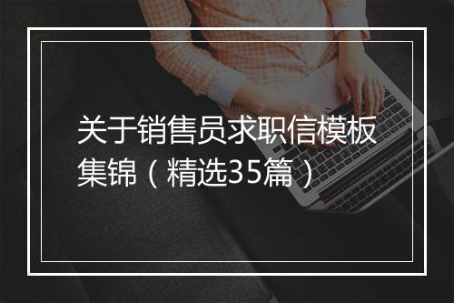 关于销售员求职信模板集锦（精选35篇）