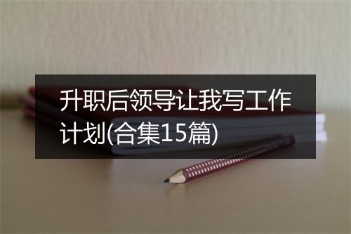 升职后领导让我写工作计划(合集15篇)