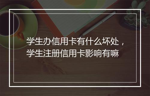 学生办信用卡有什么坏处，学生注册信用卡影响有嘛