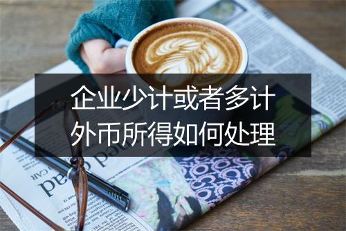 企业少计或者多计外币所得如何处理