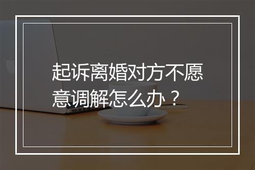 起诉离婚对方不愿意调解怎么办？