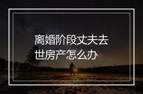 离婚阶段丈夫去世房产怎么办