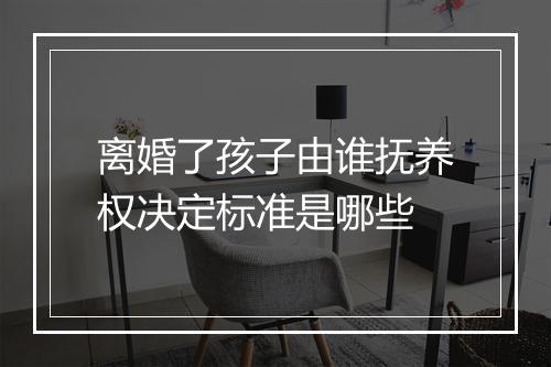 离婚了孩子由谁抚养权决定标准是哪些