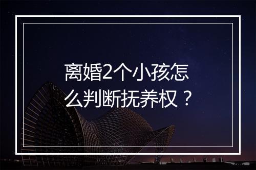 离婚2个小孩怎么判断抚养权？