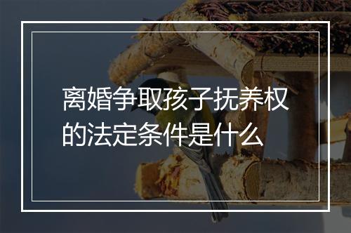 离婚争取孩子抚养权的法定条件是什么