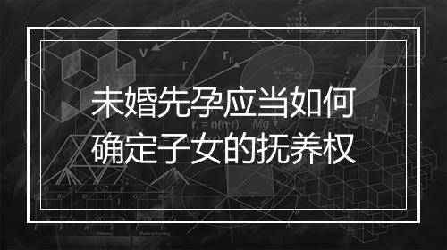 未婚先孕应当如何确定子女的抚养权