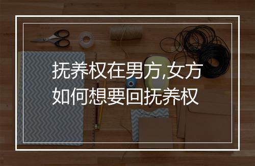 抚养权在男方,女方如何想要回抚养权