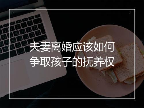 夫妻离婚应该如何争取孩子的抚养权