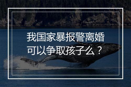 我国家暴报警离婚可以争取孩子么？