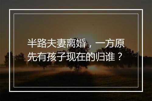 半路夫妻离婚，一方原先有孩子现在的归谁？