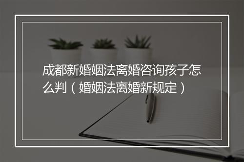 成都新婚姻法离婚咨询孩子怎么判（婚姻法离婚新规定）