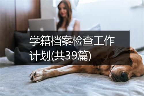 学籍档案检查工作计划(共39篇)