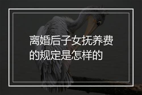 离婚后子女抚养费的规定是怎样的