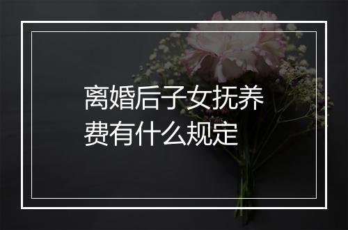 离婚后子女抚养费有什么规定