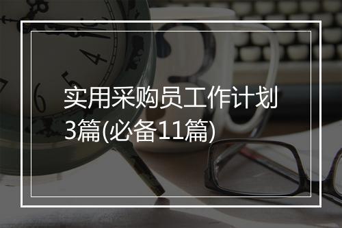 实用采购员工作计划3篇(必备11篇)