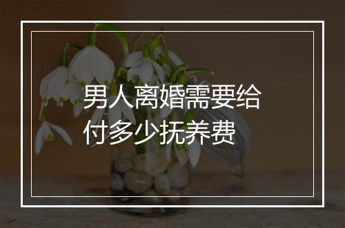 男人离婚需要给付多少抚养费