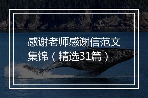 感谢老师感谢信范文集锦（精选31篇）