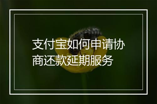 支付宝如何申请协商还款延期服务