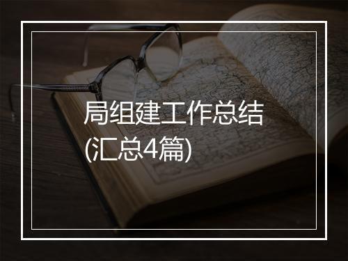 局组建工作总结(汇总4篇)