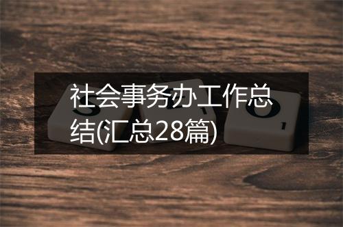 社会事务办工作总结(汇总28篇)