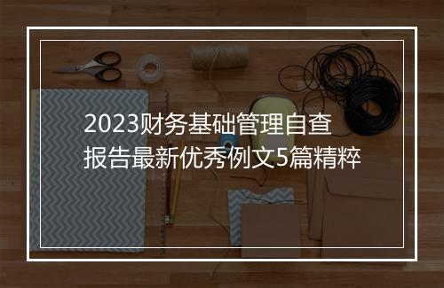 2023财务基础管理自查报告最新优秀例文5篇精粹