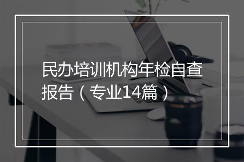 民办培训机构年检自查报告（专业14篇）