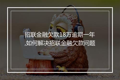 招联金融欠款18万逾期一年,如何解决招联金融欠款问题