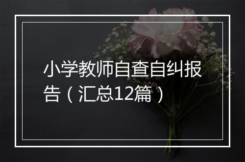 小学教师自查自纠报告（汇总12篇）
