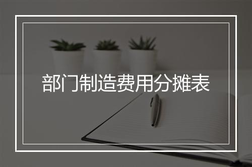 部门制造费用分摊表