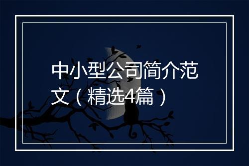 中小型公司简介范文（精选4篇）
