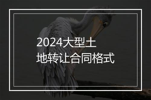 2024大型土地转让合同格式