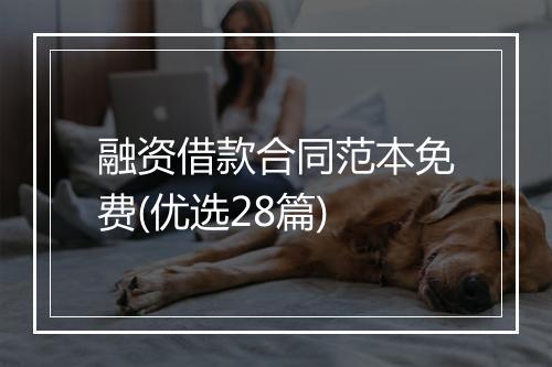 融资借款合同范本免费(优选28篇)