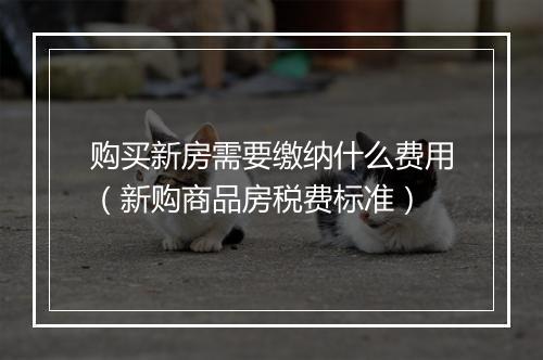 购买新房需要缴纳什么费用（新购商品房税费标准）