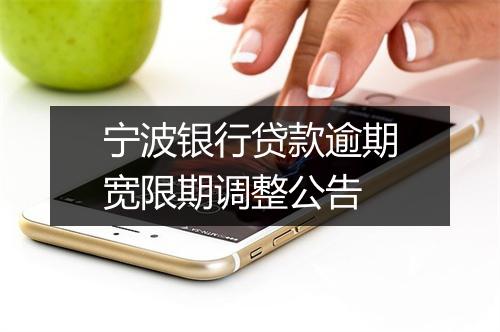 宁波银行贷款逾期宽限期调整公告