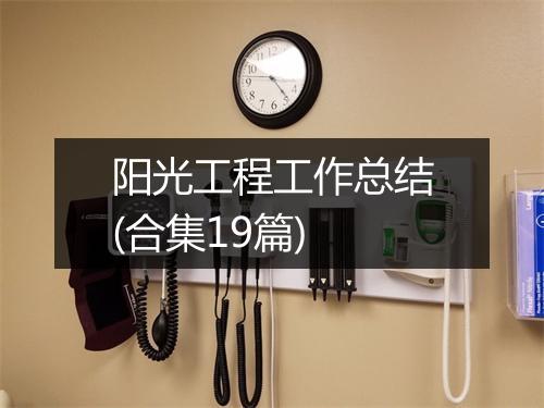 阳光工程工作总结(合集19篇)