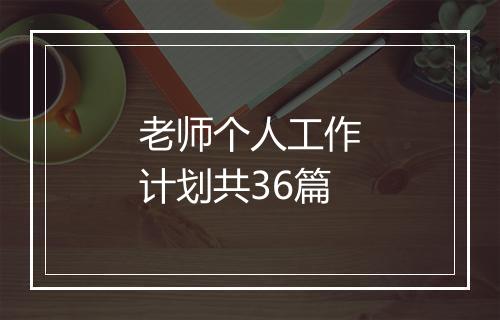 老师个人工作计划共36篇