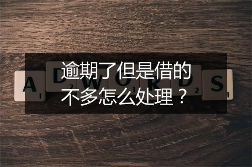 逾期了但是借的不多怎么处理？